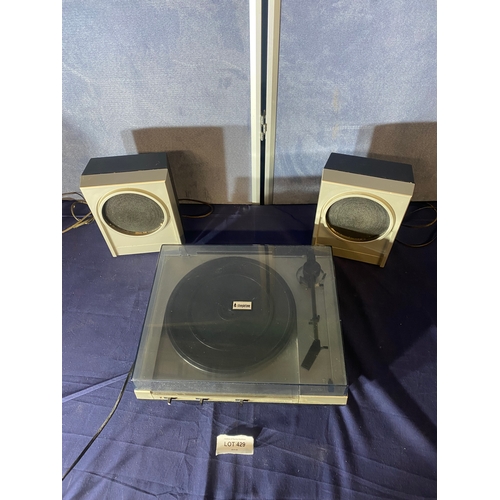 429 - Steepletone ST 5001 turntable and two speakers