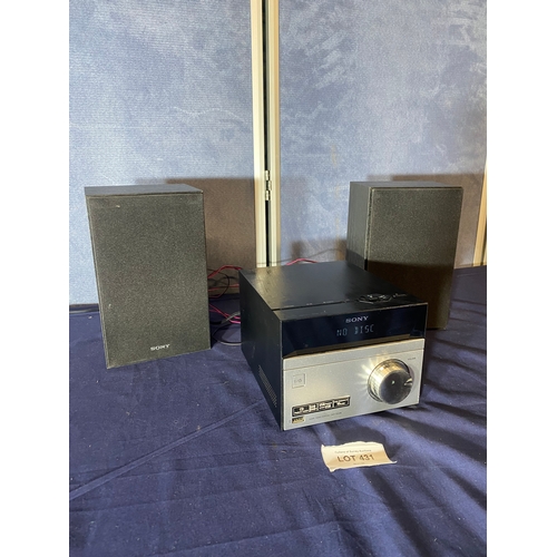 431 - Sony compact disc receiver and speaker system.