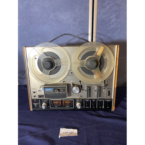 437 - AKAI 4000DS tape deck with Manual and miscellaneous reels.