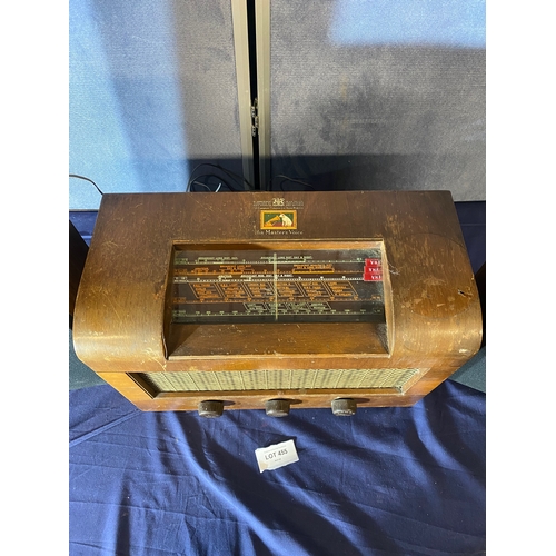 455 - Vintage His Masters Voice Gramophone and two speakers