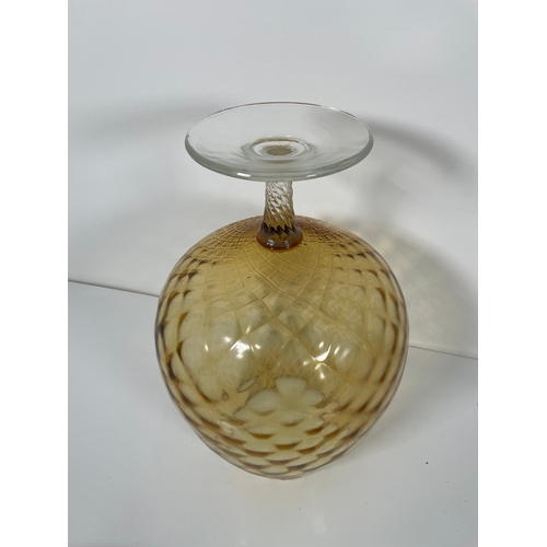 497 - Interesting Large Amber glass Vase