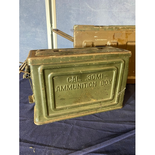 478 - Three military metal ammunition boxes