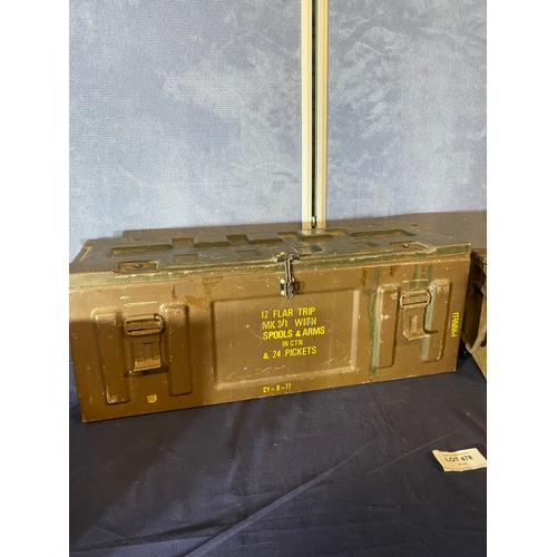 478 - Three military metal ammunition boxes