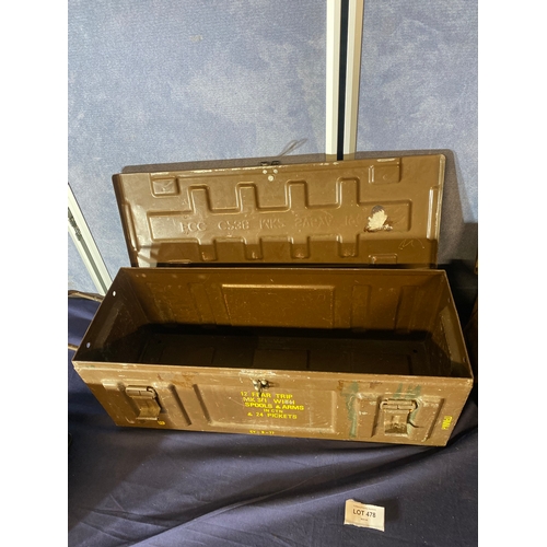 478 - Three military metal ammunition boxes