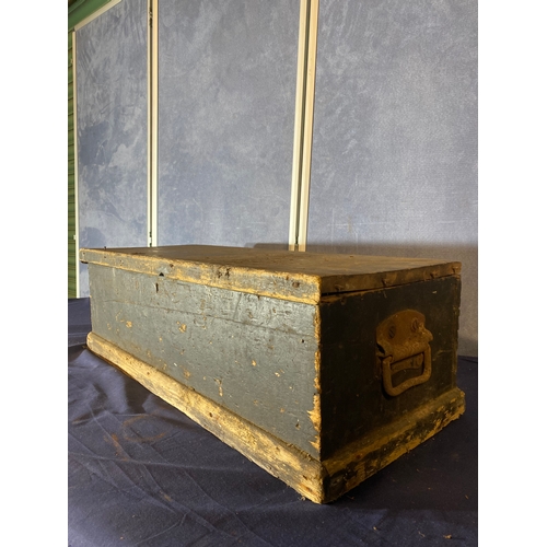 480 - Vintage wooden tool box and contents