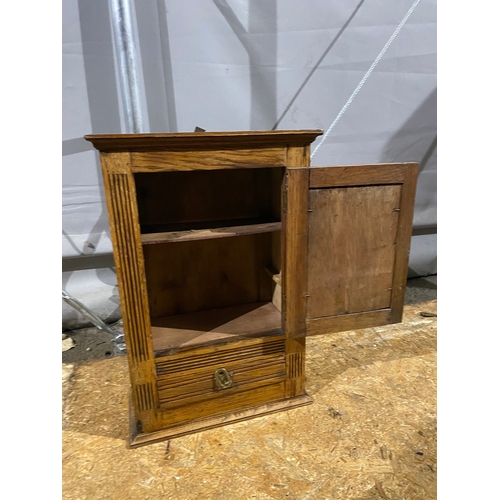 612 - Small antique Table top/wall hung mirrored cupboard