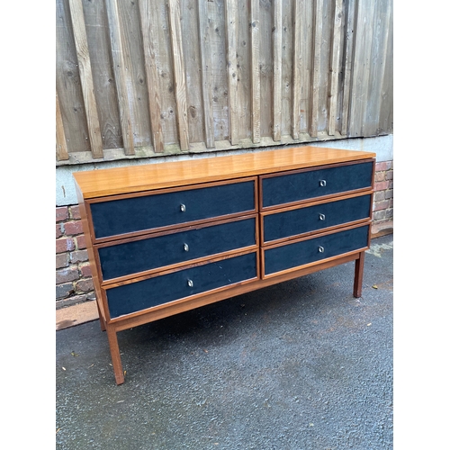 619 - Beautiful Mid Century teak Bank of six ebonised drawers - Heals of London c1960's