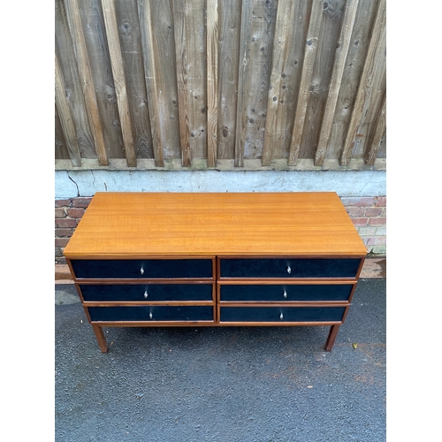 619 - Beautiful Mid Century teak Bank of six ebonised drawers - Heals of London c1960's