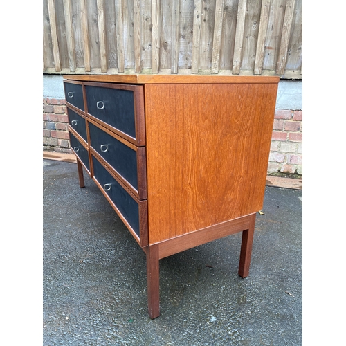 619 - Beautiful Mid Century teak Bank of six ebonised drawers - Heals of London c1960's