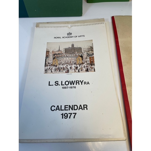 487 - A collection of Ephemera including a Lowry Calendar 1977, Jubilee journal Some Volvo service manuals... 