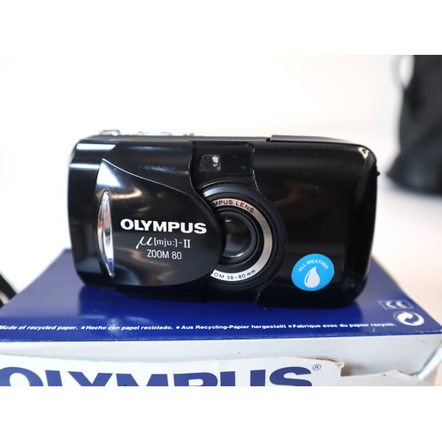 38 - Olympus Trip 35 with D Zuiko 2.8 40mm lens + Olympus Zoom 80 38-80mm compact camera both in original... 