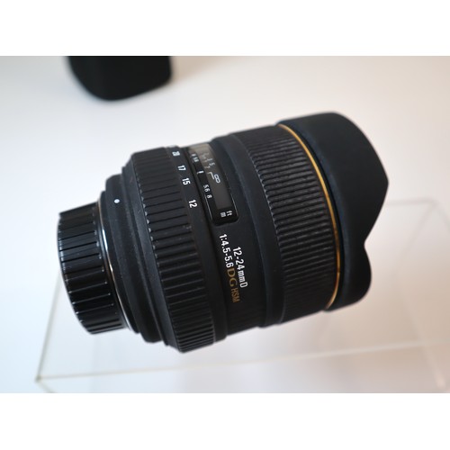 39 - Sigma 12-24mm Wide-Angle 1:4.5-5.6 DG HSM EX Lens for Nikon with original box and soft case