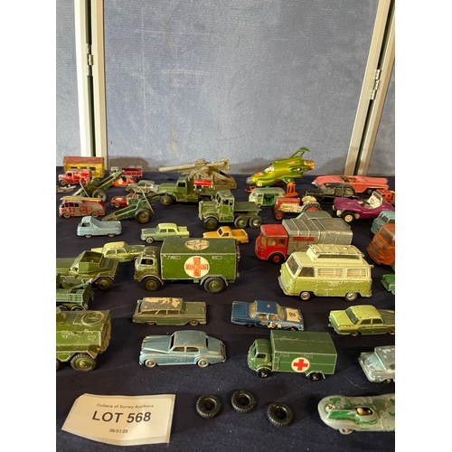 568 - A collection of Vintage die cast toys including Dinky