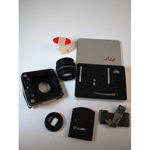 52 - Linhof Accessories including Linhof 9x12 / 4x5 Multi focus optical finder, Linhof Technika Upgrade K... 