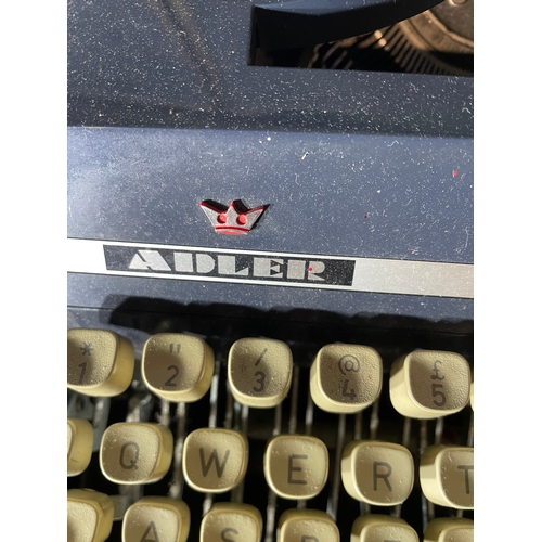 593 - Three Vintage typewriters - Adler Gabriele 35, Bluebird Torpedo, Adler Tippa