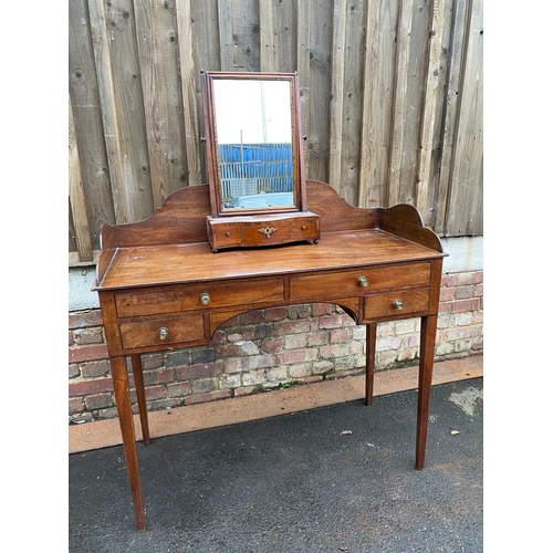 627 - Antique Desk / Dressing table with Mirror and stool