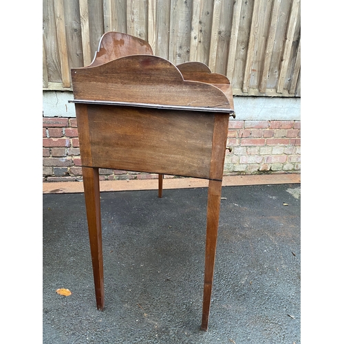 627 - Antique Desk / Dressing table with Mirror and stool