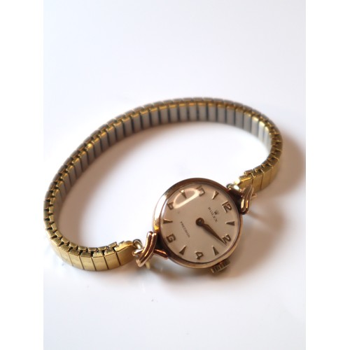 123 - Vintage Rolex Precision 9ct Yellow Gold ladies Cocktail Watch