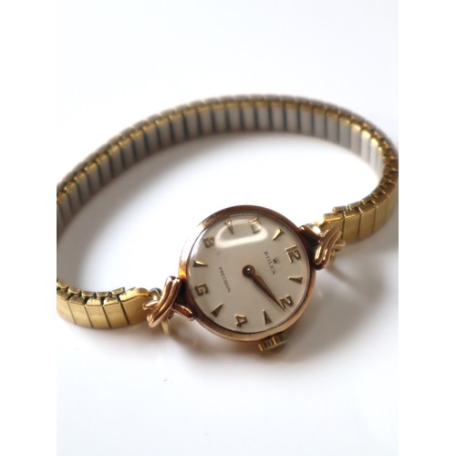 123 - Vintage Rolex Precision 9ct Yellow Gold ladies Cocktail Watch