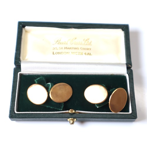 125 - 18ct Yellow Gold Cufflinks 13.1g in a Pearl Cross Ltd Case