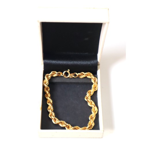 127 - 9ct  Italian Yellow Gold Rope Bracelet - 4.6