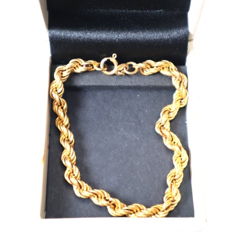 127 - 9ct  Italian Yellow Gold Rope Bracelet - 4.6