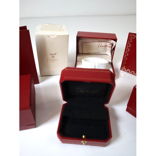 161 - Original Cartier jewellery and watch boxes including certificates