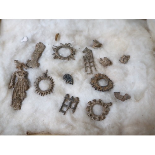 163 - Collection of plaster cast Greek coins and some rare lead votive offerings believed to be from the r... 