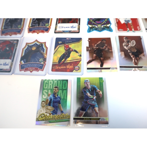 276 - A group of collectable trading / hobby cards including Spiderman cards + Topps Chrome Tennis & 1990'... 