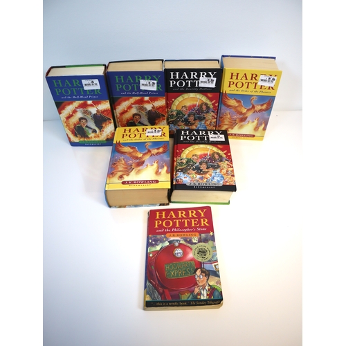 277 - Collection of 1st edition hardback Harry Potter Books + 22nd & 42nd impression paperback Harry Potte... 