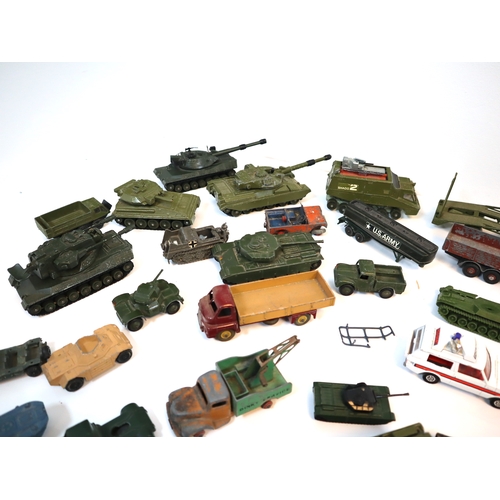 286 - A group of various Dinky & Corgi Die-Cast Military Vehicles / Tanks + other sundry model toys