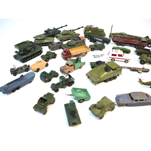 286 - A group of various Dinky & Corgi Die-Cast Military Vehicles / Tanks + other sundry model toys