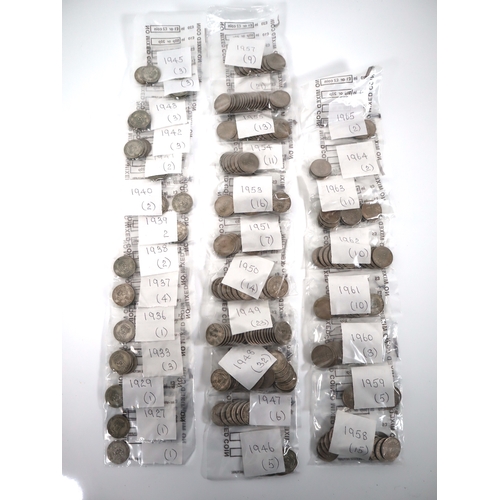 292 - Collection of Circulated Silver & Nickel Shillings dated 1926-1965 with multiples