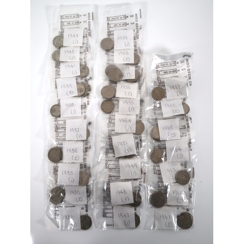 293 - Collection of Circulated Silver & Nickel Florinsdated 1922-1967 with multiples