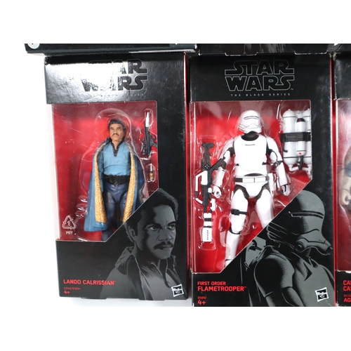 178 - Eight Boxed Star Wars Black Series Action Figures including Sandtrooper, DJ, Obi-Wan Kenobi, Chewbac... 