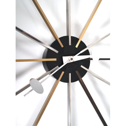 199 - Vitra Star Wall Clock by George Nelson - Featuring a pattern of chrome and brass spindles