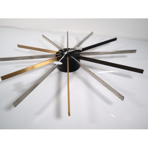 199 - Vitra Star Wall Clock by George Nelson - Featuring a pattern of chrome and brass spindles