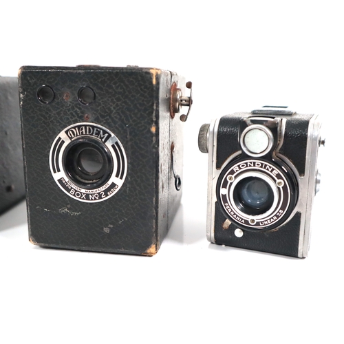 193 - Four Box Cameras Diadem Box No2, Rondine Linear 7.5, Ensign E29 + Brownie SIX -20 Model E