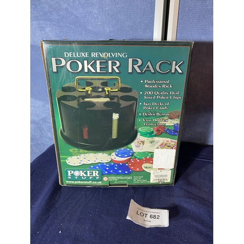 682 - Deluxe revolving Poker rack and Texas Hold'em TV Poker game.