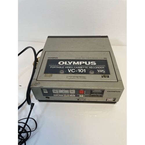 643 - A large quantity of photography related equipment including Olympus portable video cassette recorder... 