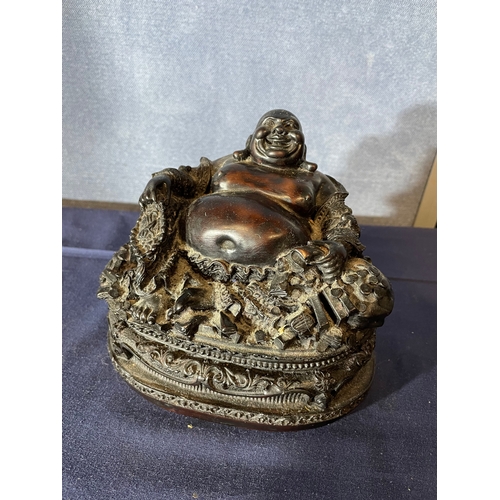 697 - Three religious ornaments Including Resin buddha