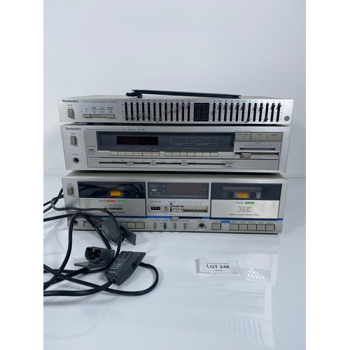 246 - Technics stereo graphic Equalizer SH-8045 , Quartz synthesizer Stereo receiver SA-210L and RS-M222 c... 