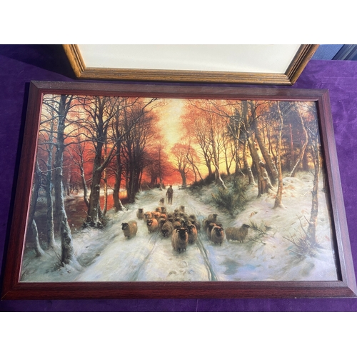 727 - Vintage bald eagle and Glowed with tints of evening hours by Joseph Farquharson framed prints