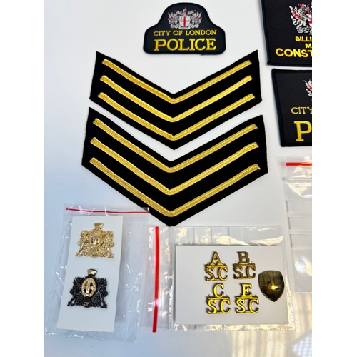 241 - Collection of City of London Police Fabric Patches,  Sergeant Insignia, Cap / Collar Badges / Button... 