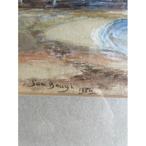 786 - Two Original signed water colours including Fishing Smacks 1875 by Sam Bough