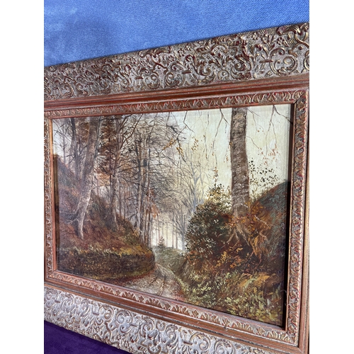 787 - Original woodland landscape Oil painting signed and dated 1892 by Frederick Golden Short