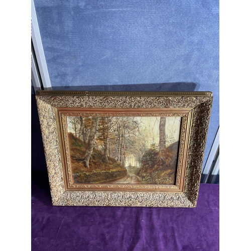 787 - Original woodland landscape Oil painting signed and dated 1892 by Frederick Golden Short