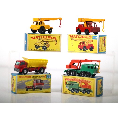 77 - Lesney Matchbox Series - 11c - Jumbo Crane - Yellow / Red Hook , 42c - Iron Fairy Crane - Red / Oran... 