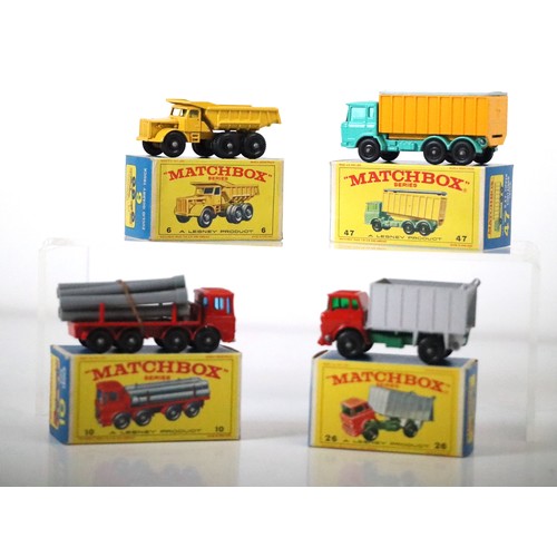 78 - Lesney Matchbox Series - 6c - Euclid Dumper - Yellow, 47c - DAF Container Truck - Green, 10d - Leyla... 