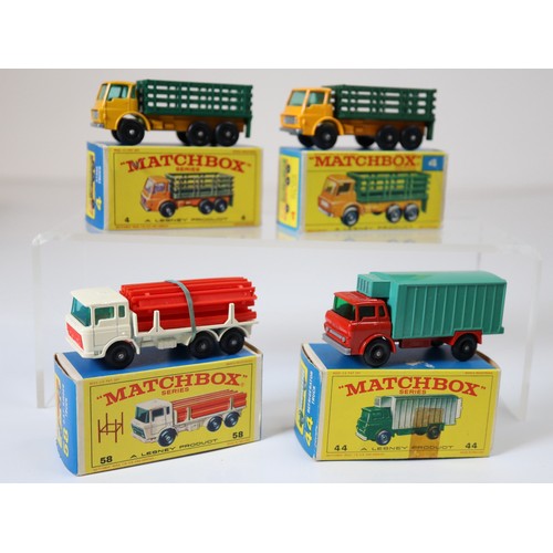 81 - Lesney Matchbox Series - 4d - Stake Truck - Yellow/Green (BPW) (2), 44c - GMC Refrigerator - Red/Tur... 